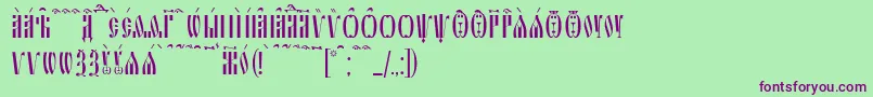 SlavjanicKucs Font – Purple Fonts on Green Background