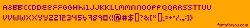 Digitype Font – Purple Fonts on Orange Background