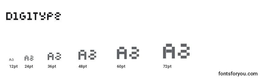 Digitype Font Sizes