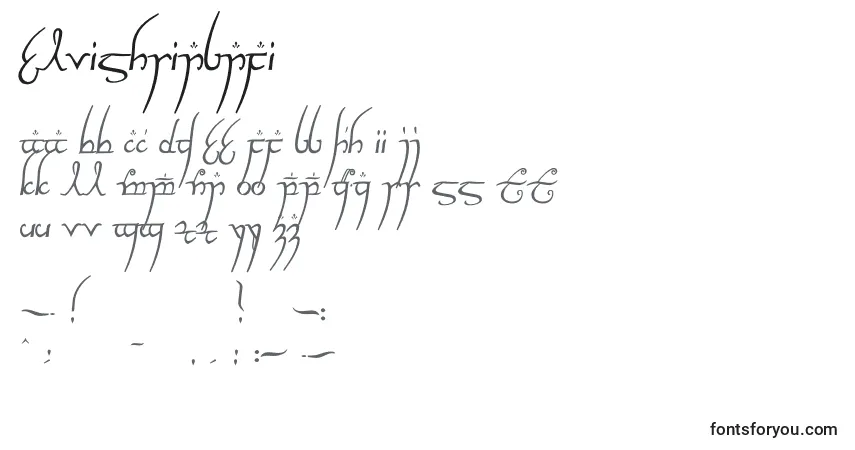Czcionka Elvishringnfi – alfabet, cyfry, specjalne znaki