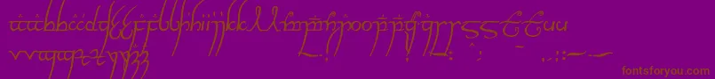 Elvishringnfi Font – Brown Fonts on Purple Background