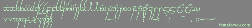 Elvishringnfi Font – Green Fonts on Gray Background