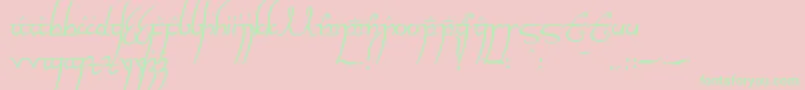 Elvishringnfi Font – Green Fonts on Pink Background