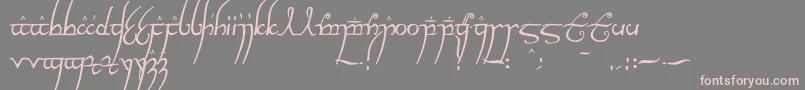 Elvishringnfi Font – Pink Fonts on Gray Background