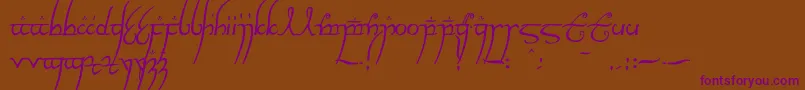 Elvishringnfi-Schriftart – Violette Schriften auf braunem Hintergrund