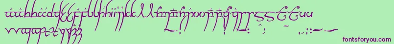 Elvishringnfi Font – Purple Fonts on Green Background