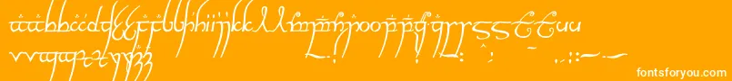 Elvishringnfi Font – White Fonts on Orange Background