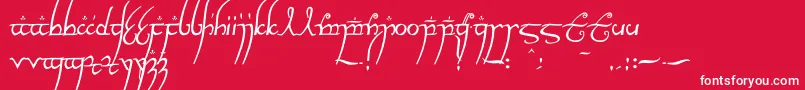 Elvishringnfi Font – White Fonts on Red Background