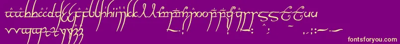 Elvishringnfi Font – Yellow Fonts on Purple Background