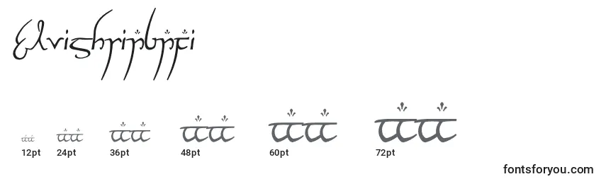Größen der Schriftart Elvishringnfi