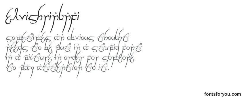 Überblick über die Schriftart Elvishringnfi