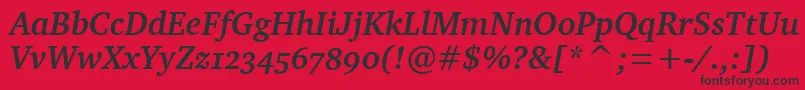 CharterBdOsItcTtBolditalic Font – Black Fonts on Red Background
