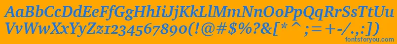 CharterBdOsItcTtBolditalic Font – Blue Fonts on Orange Background