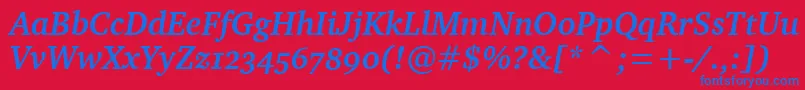 CharterBdOsItcTtBolditalic Font – Blue Fonts on Red Background