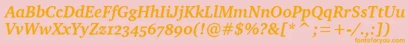 CharterBdOsItcTtBolditalic-Schriftart – Orangefarbene Schriften auf rosa Hintergrund