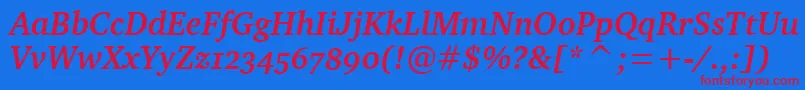 CharterBdOsItcTtBolditalic Font – Red Fonts on Blue Background