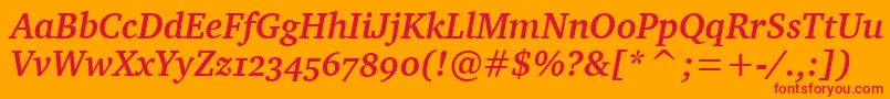 CharterBdOsItcTtBolditalic Font – Red Fonts on Orange Background
