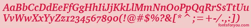 CharterBdOsItcTtBolditalic Font – Red Fonts on Pink Background
