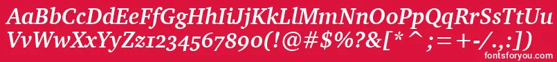 CharterBdOsItcTtBolditalic Font – White Fonts on Red Background