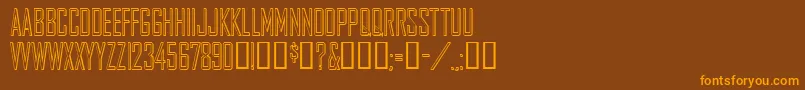 フォントAgencygothic – オレンジ色の文字が茶色の背景にあります。