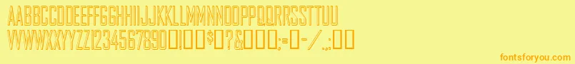 フォントAgencygothic – オレンジの文字が黄色の背景にあります。