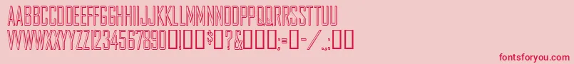 Agencygothic-Schriftart – Rote Schriften auf rosa Hintergrund