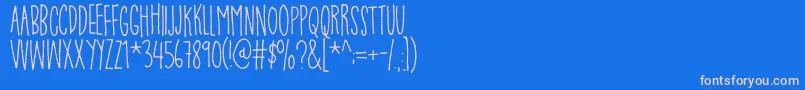 フォントPompelmusSweetDemo – ピンクの文字、青い背景