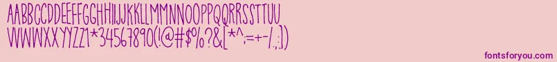 PompelmusSweetDemo-Schriftart – Violette Schriften auf rosa Hintergrund