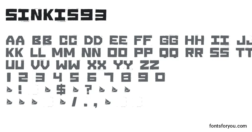 Czcionka Sinkis93 – alfabet, cyfry, specjalne znaki
