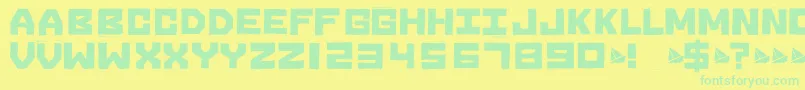 Sinkis93-Schriftart – Grüne Schriften auf gelbem Hintergrund