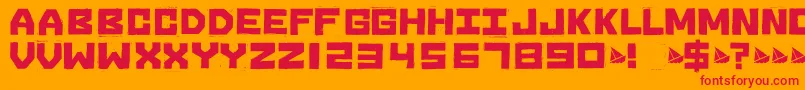 フォントSinkis93 – オレンジの背景に赤い文字