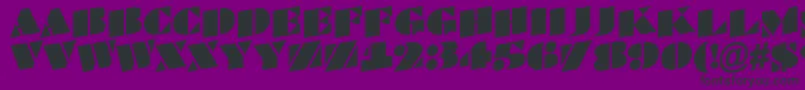 フォントBraggatitulspupRegular – 紫の背景に黒い文字