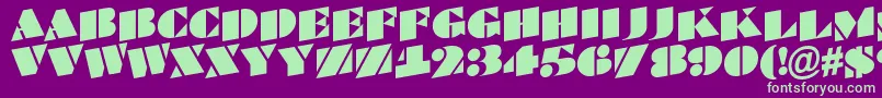 BraggatitulspupRegular Font – Green Fonts on Purple Background