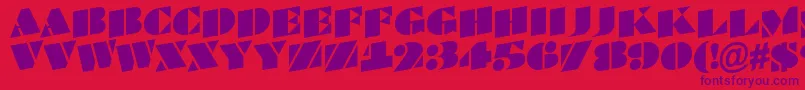 BraggatitulspupRegular Font – Purple Fonts on Red Background