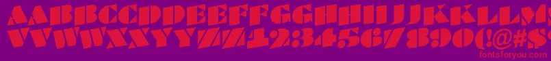 BraggatitulspupRegular-fontti – punaiset fontit violetilla taustalla