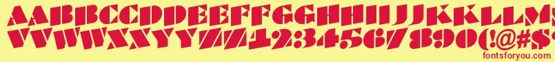 Fonte BraggatitulspupRegular – fontes vermelhas em um fundo amarelo