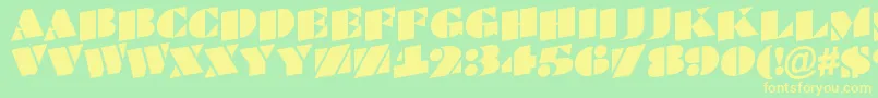 Czcionka BraggatitulspupRegular – żółte czcionki na zielonym tle