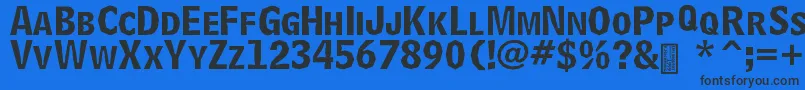 DelinquentCaps Font – Black Fonts on Blue Background