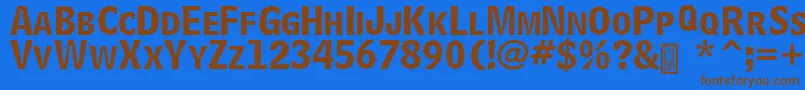 DelinquentCaps Font – Brown Fonts on Blue Background