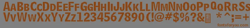 DelinquentCaps-fontti – ruskeat fontit harmaalla taustalla