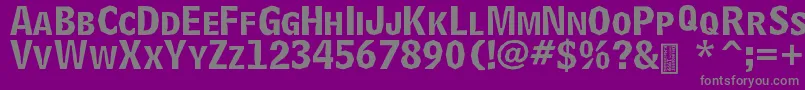 DelinquentCaps-Schriftart – Graue Schriften auf violettem Hintergrund