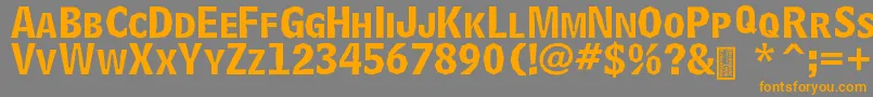 DelinquentCaps Font – Orange Fonts on Gray Background
