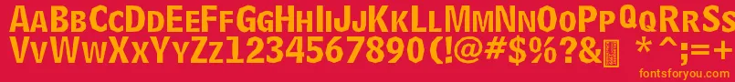 DelinquentCaps Font – Orange Fonts on Red Background