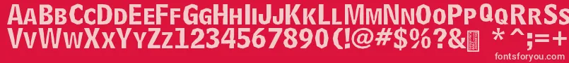 DelinquentCaps Font – Pink Fonts on Red Background