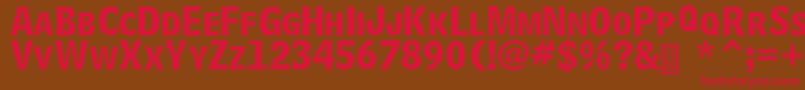 DelinquentCaps Font – Red Fonts on Brown Background
