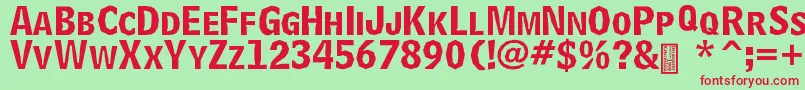 DelinquentCaps Font – Red Fonts on Green Background