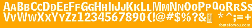 DelinquentCaps Font – White Fonts on Orange Background