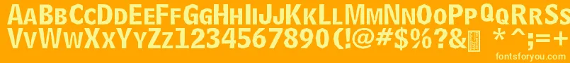 DelinquentCaps Font – Yellow Fonts on Orange Background