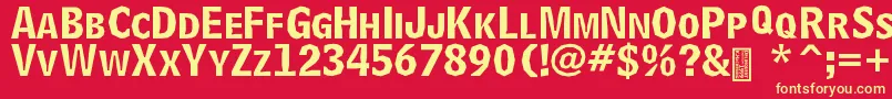 DelinquentCaps Font – Yellow Fonts on Red Background