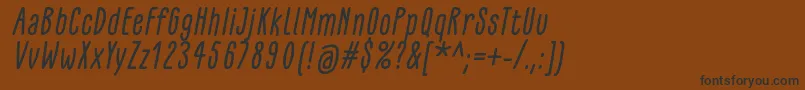 Czcionka GlaresomeItalic – czarne czcionki na brązowym tle
